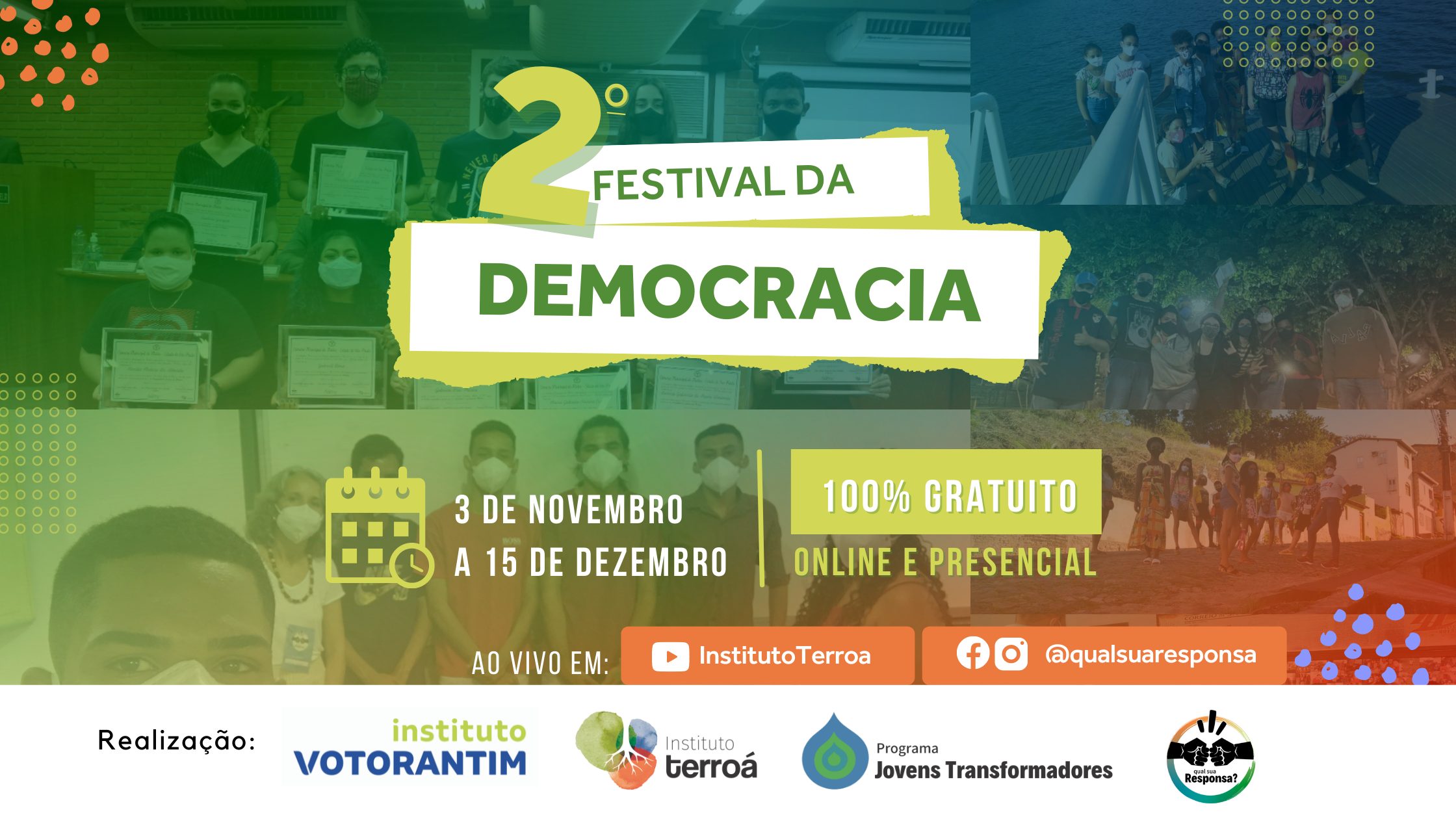 Festival da Democracia propõe atividades e debates em seis municípios brasileiros