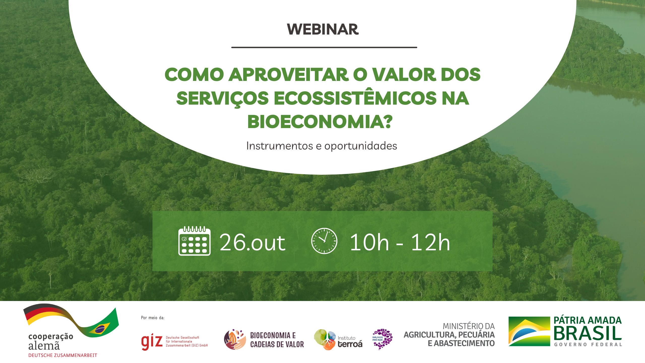 Instituto Terroá debate o valor dos serviços ecossistêmicos para a bioeconomia em parceria com GIZ e MAPA